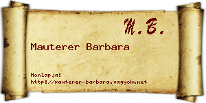 Mauterer Barbara névjegykártya