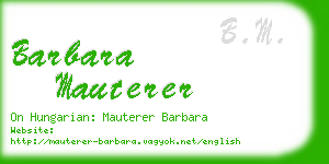 barbara mauterer business card